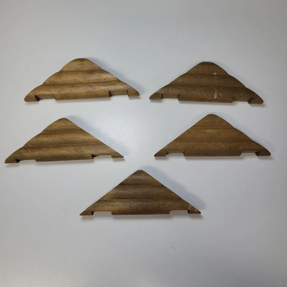 Lincoln Logs Vintage Wooden Long Triangle Truss Roof Pieces Set of 5